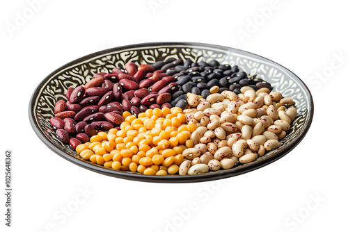 Assortment of Dried Beans on Plate 