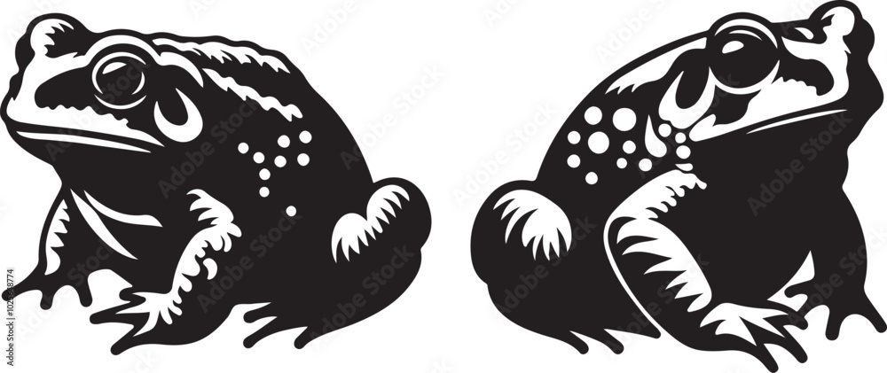 Toads collection icon silhouette vector art illustration Toads collection icon silhouette vector art illustration