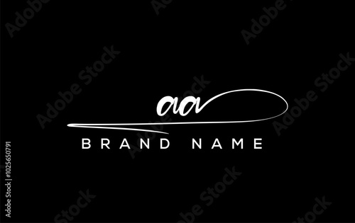 AA letter beauty handwriting vector logo.