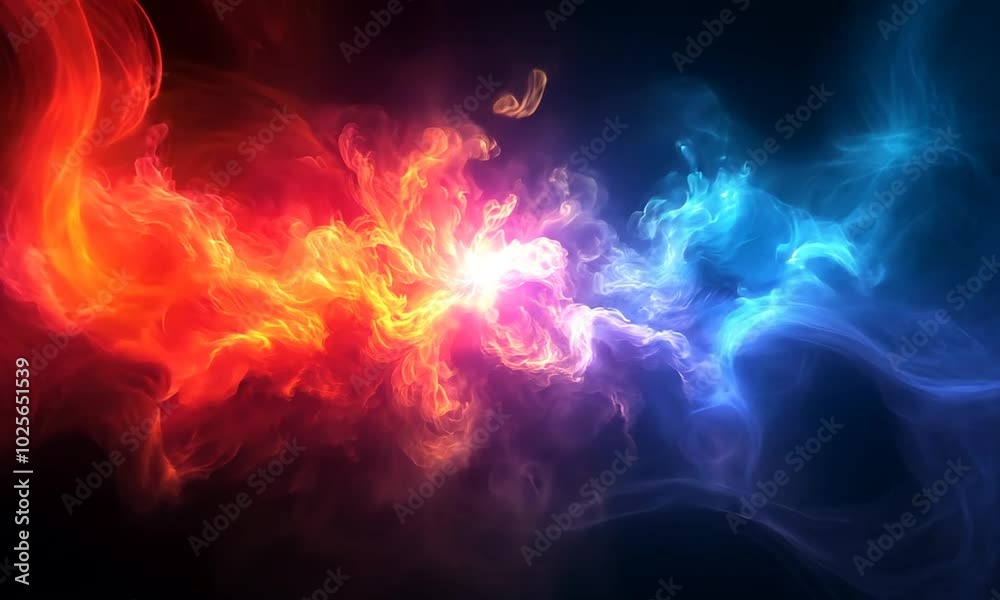 Abstract cosmic explosion of vibrant colors and swirling patterns. Abstract cosmic explosion of vibrant colors and swirling patterns.