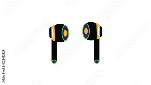 Headphone icons. Customer service on white background.