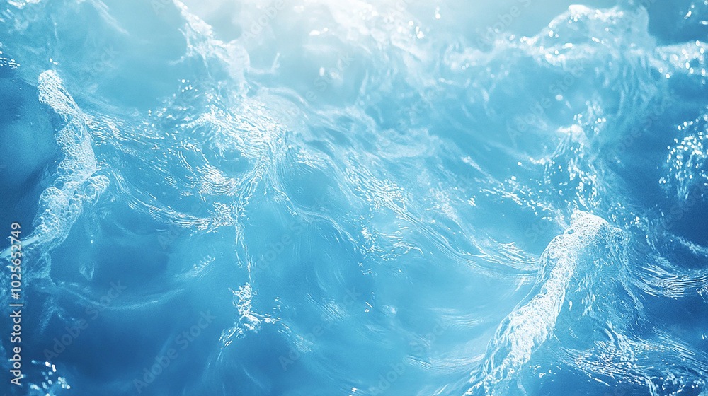 Flowing water frame with swirling blue waves and ripples Flowing water frame with swirling blue waves and ripples