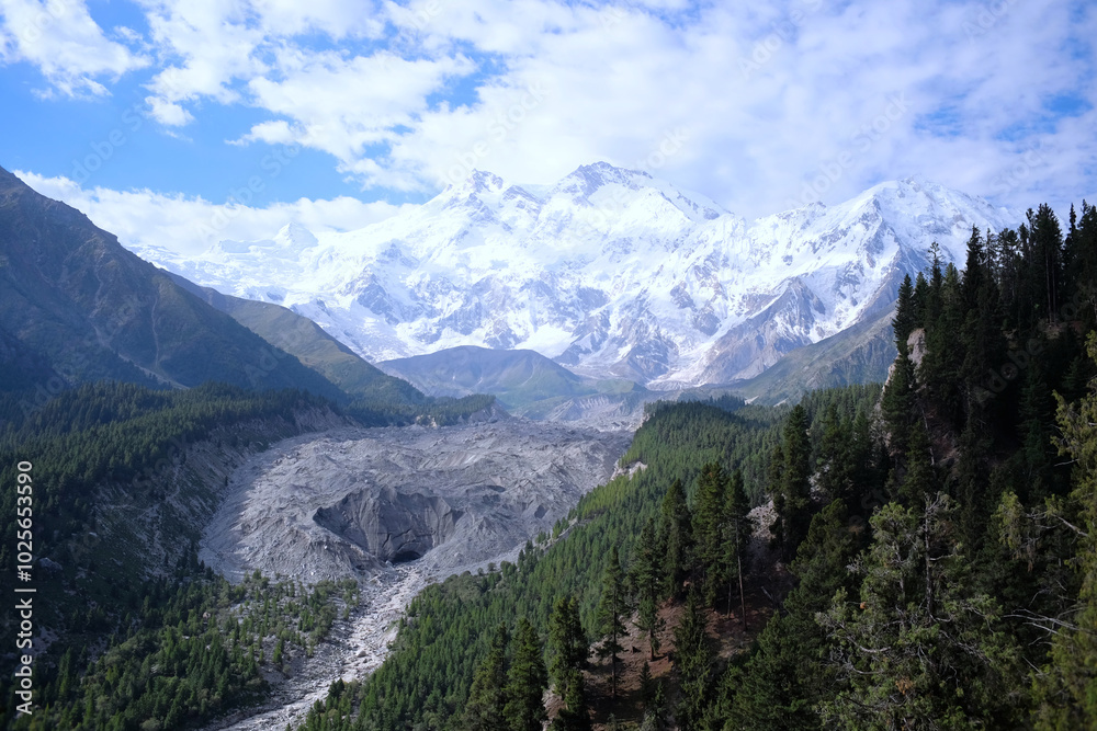 Ice glacier view from the Fairy Meadows camp Ice glacier view from the Fairy Meadows camp