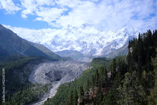Ice glacier view from the Fairy Meadows camp