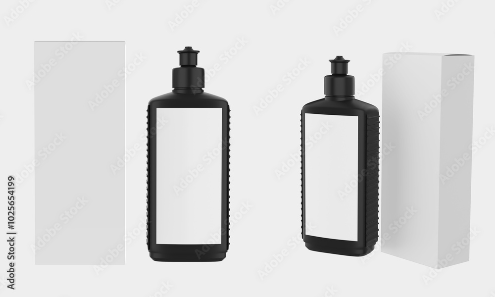 Matte Plastic Bottle with Push Pull Cap Mockup Isolated On WHite Background. 3d illuatration Matte Plastic Bottle with Push Pull Cap Mockup Isolated On WHite Background. 3d illuatration