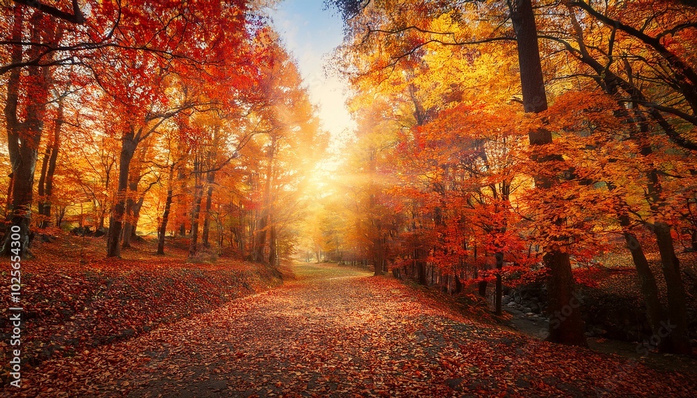 Fototapeta premium The changing leaves tell stories of transition. 