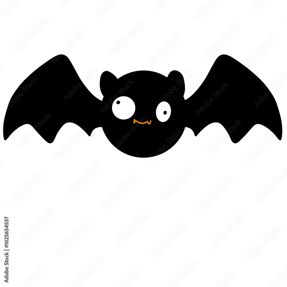 Obraz premium Bat Halloween cute cartoon character element illustration flat style