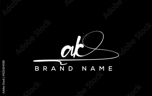 AK letter beauty handwriting vector logo. photo