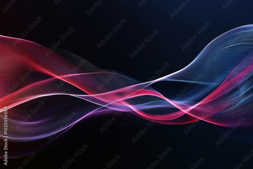 Abstract Colorful Waves on Dark Background Abstract Colorful Waves on Dark Background