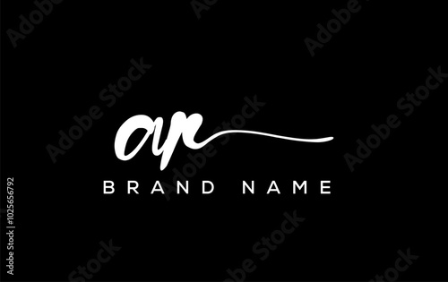 AR letter beauty handwriting vector logo.