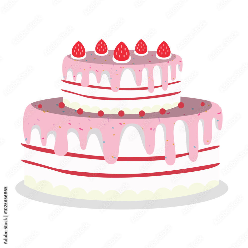 Delicious Birthday Cake with Colorful Frosting and Candles