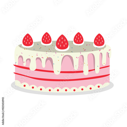 Delicious Birthday Cake with Colorful Frosting and Candles