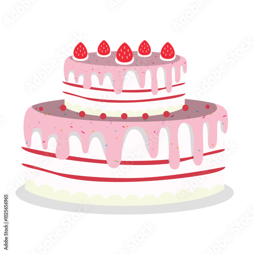 Delicious Birthday Cake with Colorful Frosting and Candles
