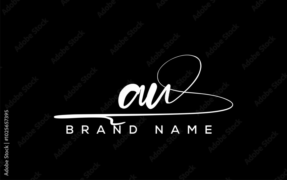 AU letter beauty handwriting vector logo. AU letter beauty handwriting vector logo.