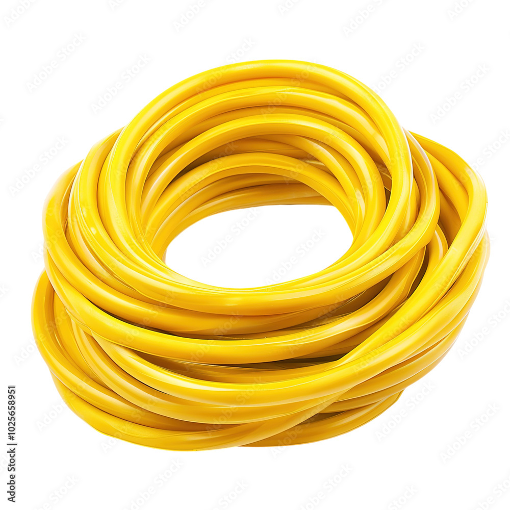 yellow cable isolated on white yellow cable isolated on white