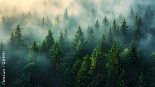 Scenic Mountain Landscape with Lush Green Forests and Blue Sky