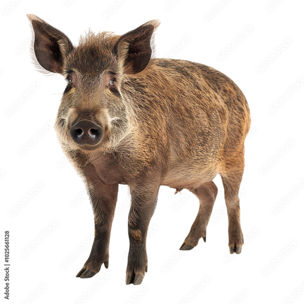 wild boar isolated on white background