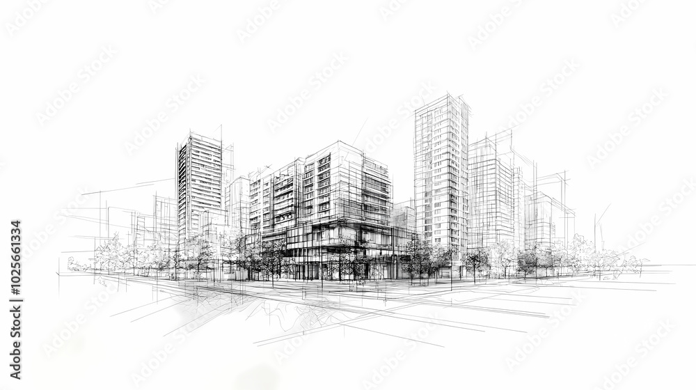 Fototapeta premium Design your dream buildings, hotels, and apartments with custom imagery. Ideal for creating stunning designs