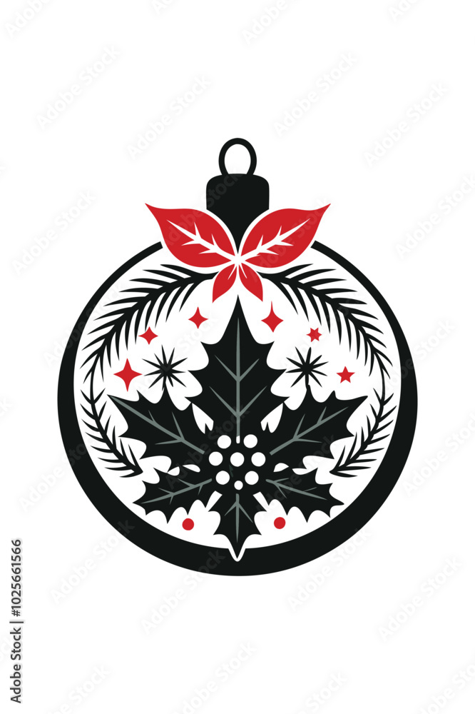 A black and white picture of a black and white Christmas ornament. A black and white picture of a black and white Christmas ornament.