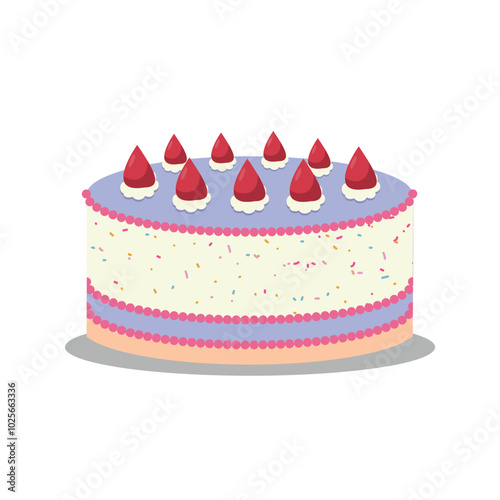 Colorful Birthday Cake with Festive Decorations