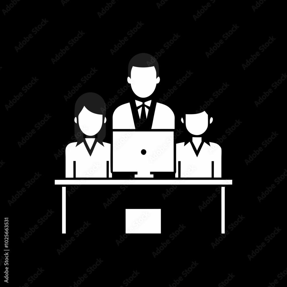 Business team collaboration icon vector art illustration design Business team collaboration icon vector art illustration design