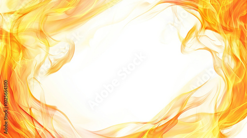 Elegant Flame Frame with Dancing Orange and Yellow