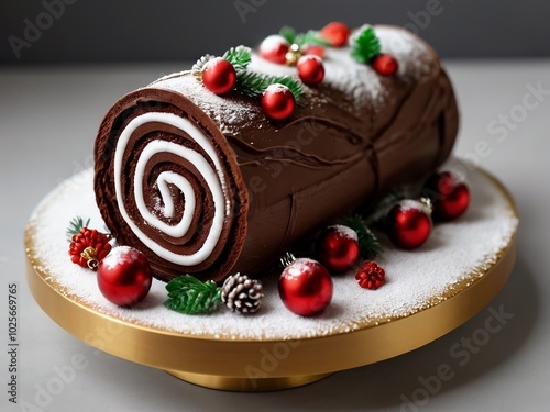 Christmas chocolate Yule Log.