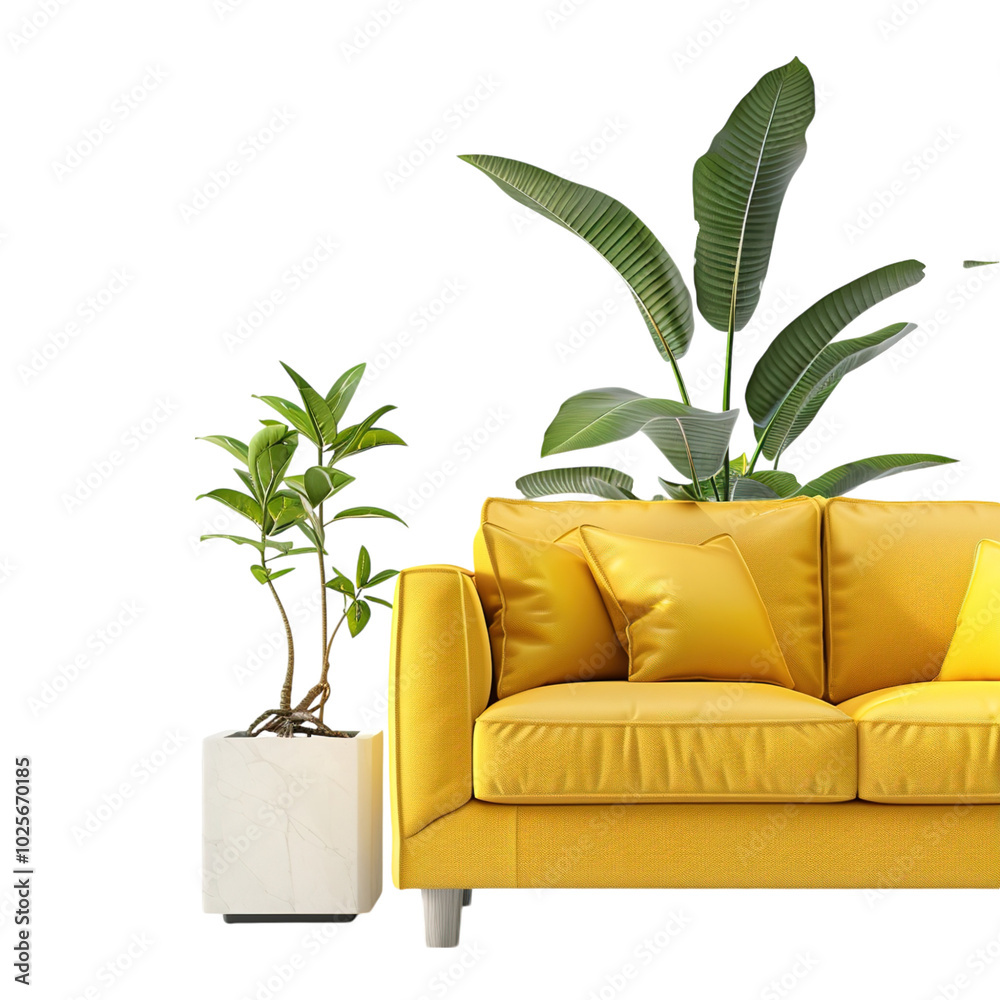 green sofa in living room
