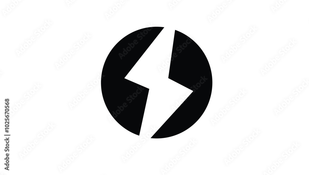 electric power icon, electricity symbol on white background. electric power icon, electricity symbol on white background.