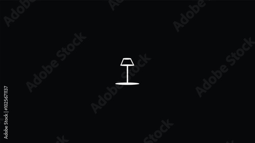 table lamp at home, simple lamp on black background.