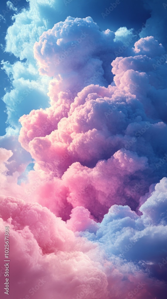 Fototapeta premium A colorful cloud with pink, blue, and purple hues