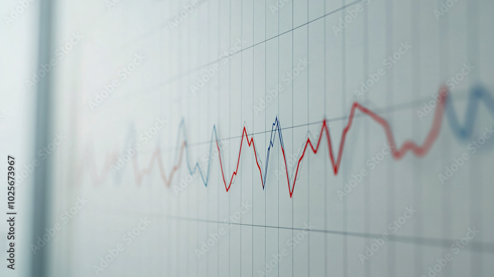 close up of a red and blue line graph on a white whiteboard with grid lines in an office setting close up of a red and blue line graph on a white whiteboard with grid lines in an office setting