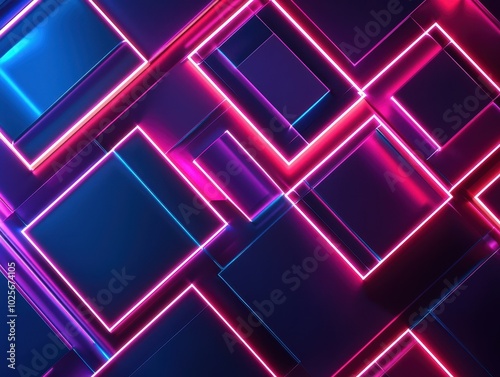 Vibrant Geometric Digital Background with Neon Shapes