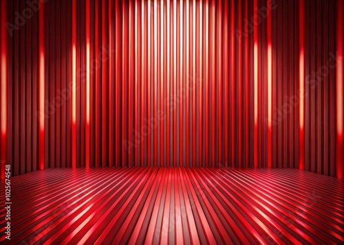 Red Abstract Stage Background with Vertical Stripes for Seamless Looping Animation in 4K Quality