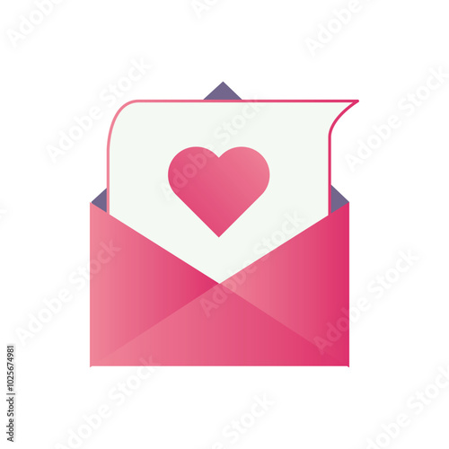 Romantic Love Letter Icon: Symbol of Affection and Commitment