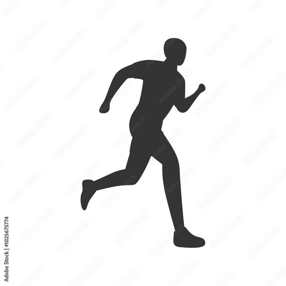 Silhouette of a Person Running at Sunset Silhouette of a Person Running at Sunset