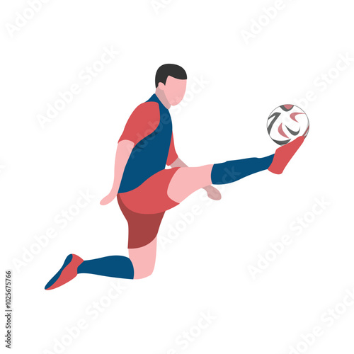 Dynamic Vector Illustration of Soccer Player in Action
