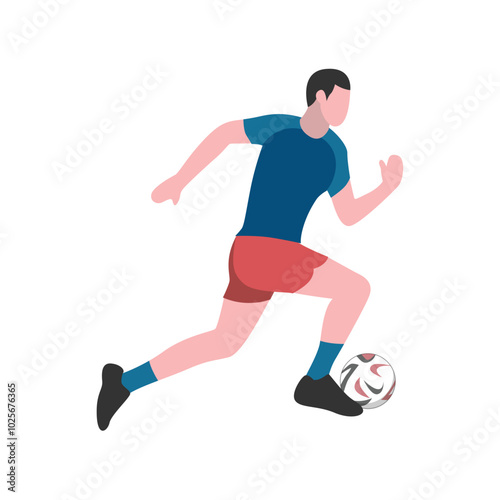 Dynamic Vector Illustration of Soccer Player in Action