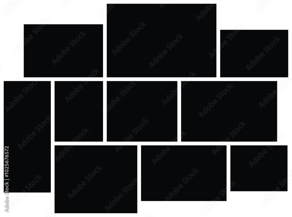 Photo collage template. Set of blank photo frames isolated on white background. Vector illustration. Photo collage template. Set of blank photo frames isolated on white background. Vector illustration.