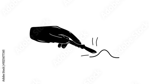 remove non cancerous tumor black isolated silhouette