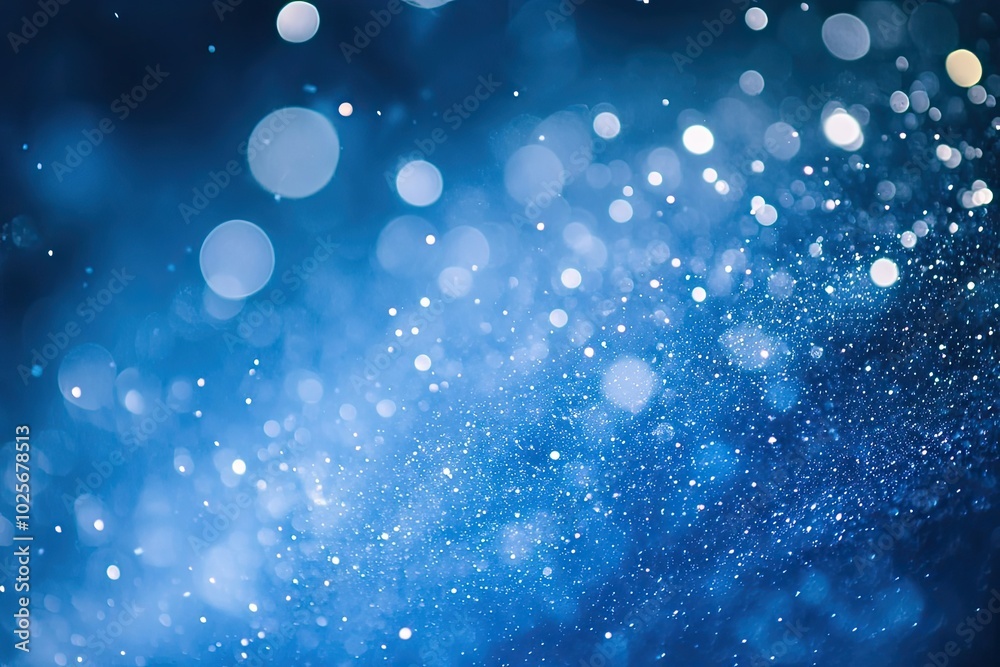 Obraz premium Abstract Blue Background with Sparkling Lights and Bokeh Effects