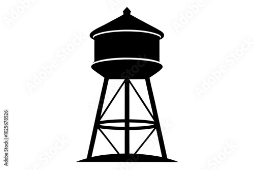 Water tower vector | vector silhouette illustration on white background