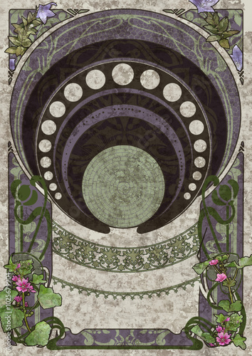 Wallpaper Mural dark purple art-nouveau background Torontodigital.ca