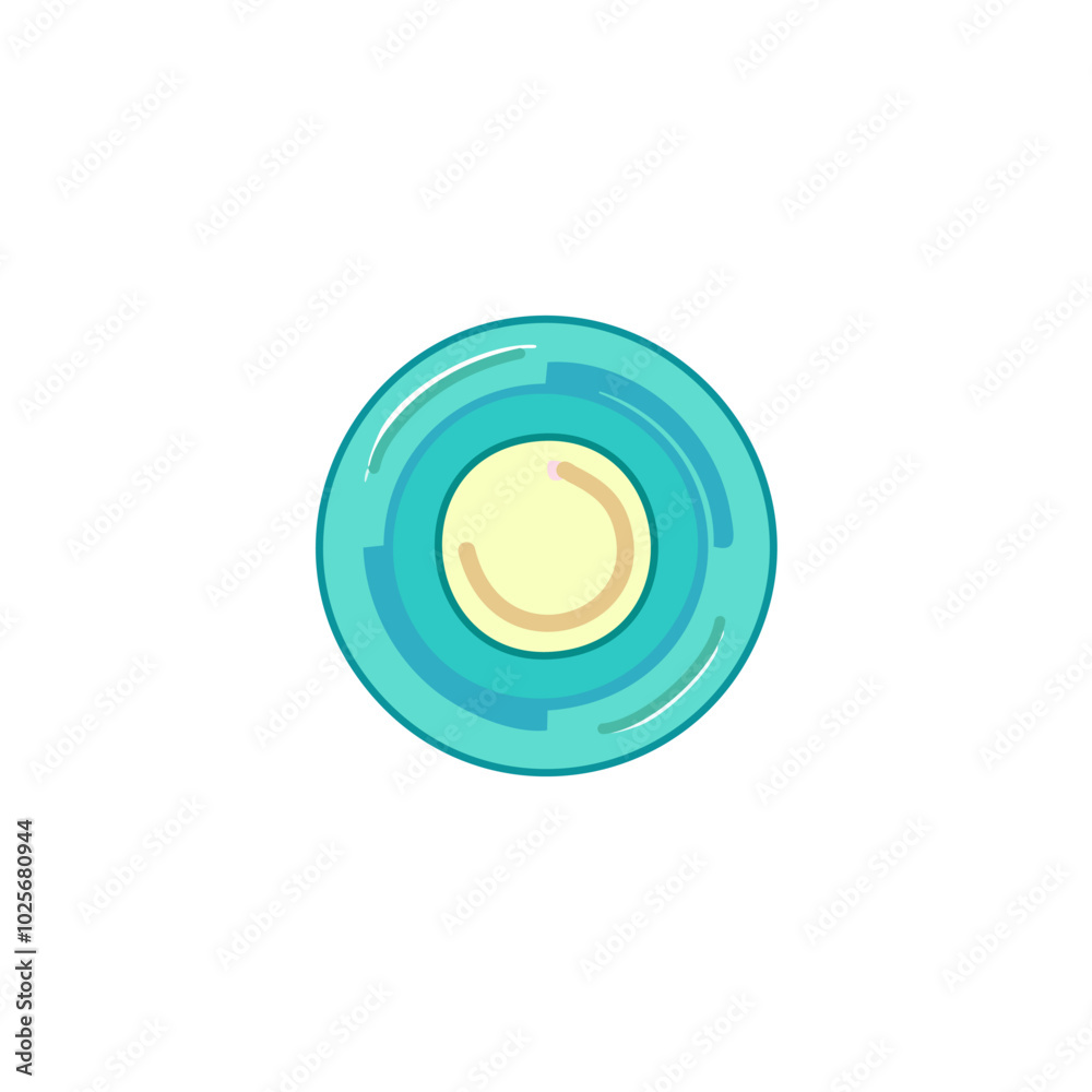 Flat color icon of a round blue button. Vector illustration. Flat color icon of a round blue button. Vector illustration.