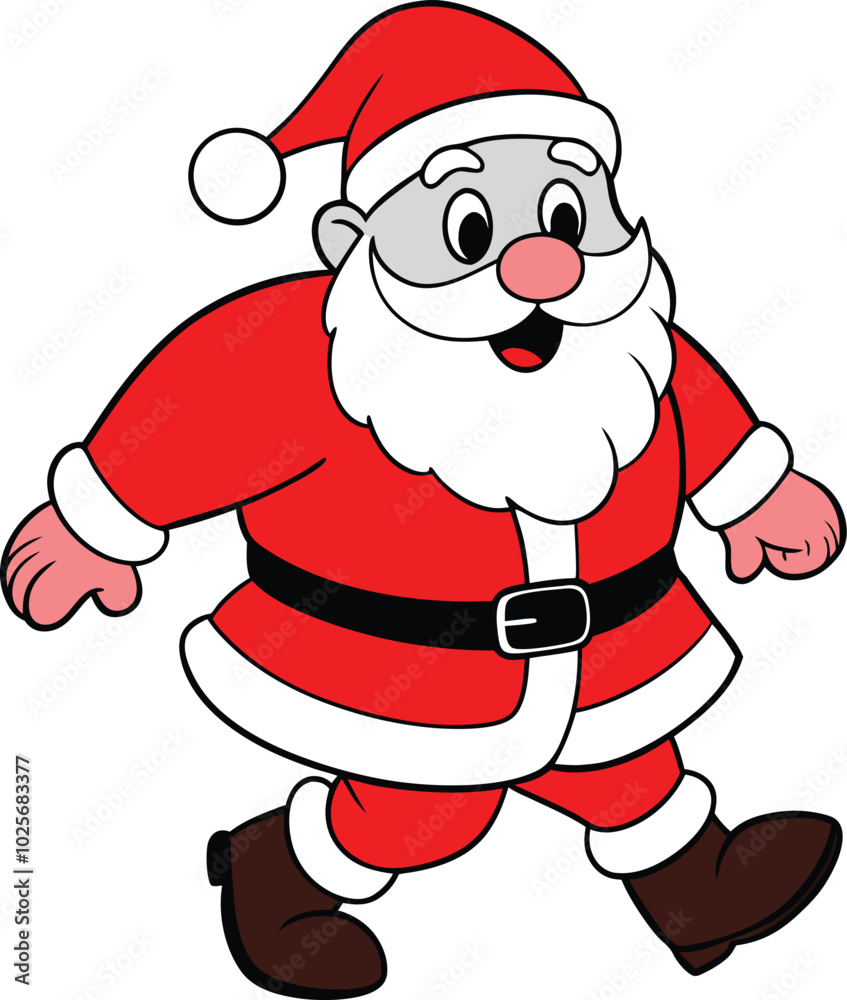 Merry christmas santa cheerful cartoon face vector illustration Merry christmas santa cheerful cartoon face vector illustration