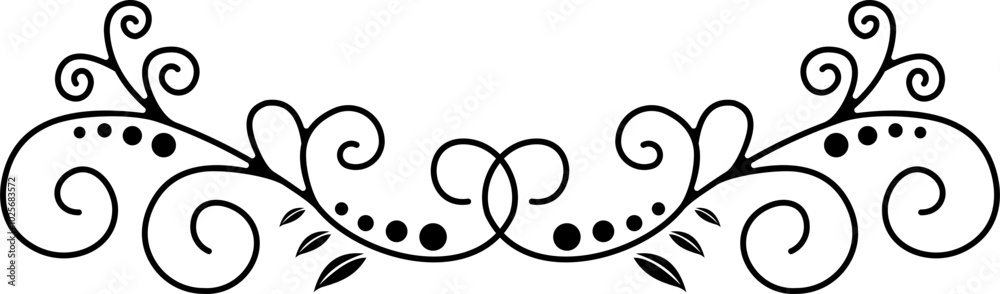 Black Swirl Line Art Ornament Black Swirl Line Art Ornament