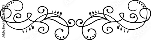 Black Swirl Line Art Ornament