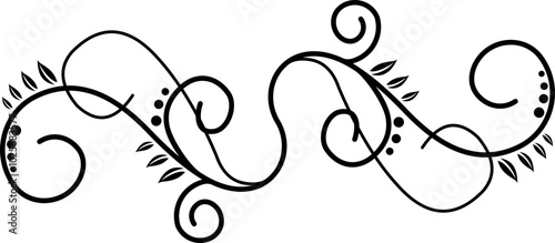 Black Swirl Line Art Ornament