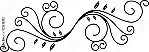 Black Swirl Line Art Ornament