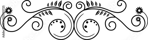 Black Swirl Line Art Ornament